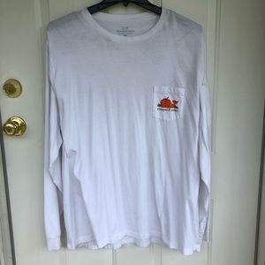 White Vineyard Vines Pumpkin Whale Long Sleeve T-Shirt